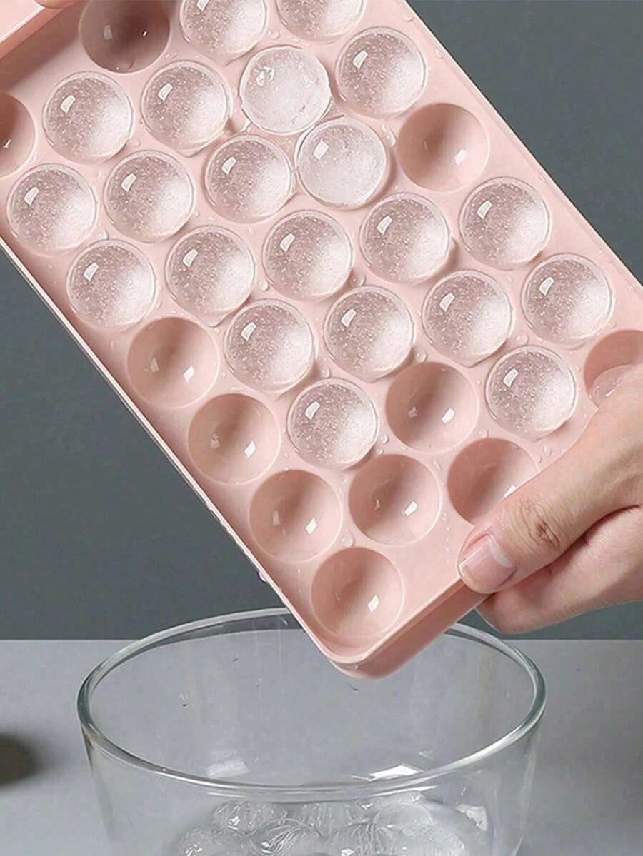 1 Ice Cube Tray (Small/Medium/Large) And Lid For Making Ice Cubes, Refrigerator Ice Cubes, Mini Round Ice Cubes, Suitable For Tea And Coffee - Multicolor - View 1