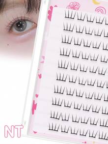 10 对无胶睫毛，适合初学者，独特的睫毛，卡通外观，假睫毛睫毛簇，睫毛簇，单根睫毛，睫毛，假睫毛 - C - 查看 1