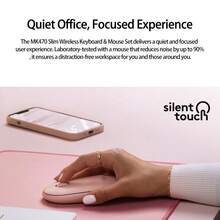 Logitech MK470 Wireless Keyboard And Mouse Set, Office-Specific 12 Shortcut Keys, 10-Meter Long-Distance Coverage, Desktop And Laptop Universal High-Efficiency Keyboard And Mouse, Pink - Pink - View 5