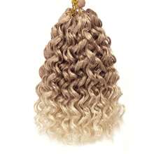 GoGo Curl 钩针发 1-6 包水波钩针发 10/14/18/22 英寸卷曲钩针发 女士短款海滩卷曲钩针发 合成深扭钩针接发 - 彩色 - 查看 15