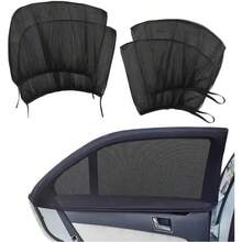 This 4-Piece Set Of High-End Window Sunshade Mesh Screens Offers UV Protection And Privacy Protection. The Universal Design Is Suitable For Various Vehicle Models And Enhances The Comfort Inside The Car - Black - View 2