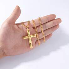 1入組新款兩層金屬吊墜時尚男士鈦鋼鏈項鍊 - 黑色 - 查看 10