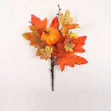 Ramo de hojas de arce en maceta para otoño/Halloween/Acción de Gracias, ramas de decoración verde variada de Halloween para agregar ambiente festivo