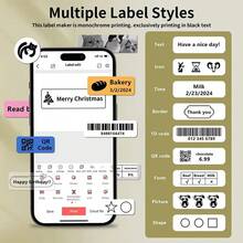 Marklife P15 Mini Portable Thermal Printer, Wireless Bluetooth Pocket Printer, Suitable For Home & Office, Can Make Labels, Stickers And Tags, With USB Interface - White - View 5