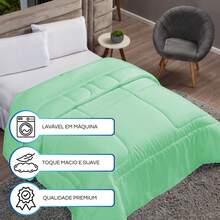 200 Thread Count Natural Cotton Queen Comforter Soft Touch - 綠色 - 查看 6