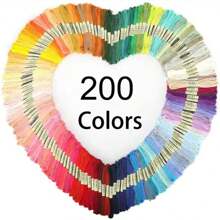 250 Colors Cross Stitch Thread, 200 Colors Embroidery Thread, 150 Colors Polyester Embroidery Floss, Handmade Beginner DIY Weaving Supplies, Random Colors