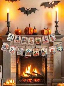 1 set Bandera de arrastre de decoración de Halloween, Pancarta con patrón de calabaza estilo vintage de Halloween, Decoración de fondo para fiesta de Halloween, Truco o , Suministros para fiesta de tema de terror de thriller, Decoración de jardín, patio y celebración de Halloween, Decoraciones rústicas de Halloween, Accesorios de fotografía de Halloween, Decoración de habitación, Decoración del hogar, Decoraciones colgantes de Halloween, Regalos de Halloween, Recuerdos de fiesta