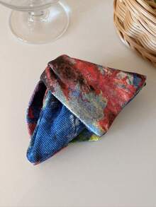 Pinza de pelo de estilo coreano de alta gama con diseño de teñido anudado, pinza de triángulo elegante y versátil, accesorio de pelo, accesorio de otoño e invierno, pinza de pelo para outfits de vacaciones y de verano para mujer - Multicolor - Ver 11