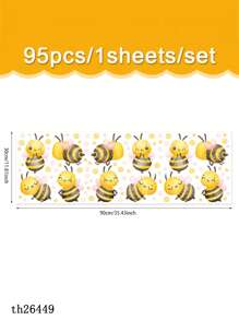 1 Set Lebendige Bienen Wandaufkleber Fensteraufkleber - selbstklebende wasserfeste PVC Aufkleber, Aquarell Bienen Garten Thema ästhetische Heimdekoration für Schlafzimmer, Wohnzimmer oder Büro im Frühling, Sommer, Herbst und Winter.