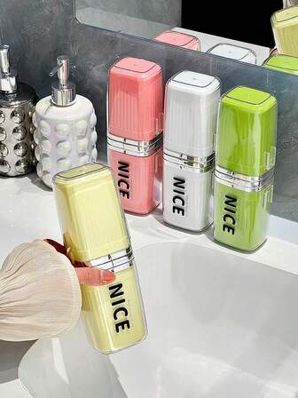 1pc Travel Collapsible Cup, Outdoor Water Cup, Detachable Multi-Person Camping Cup, Travel Toothbrush Toothpaste Cup, Extra Large Capacity, Convenient To Carry, Can Hold Toothbrush, Toothpaste, Brew Drinks, Odorless Colored Toothbrush Cup, Essential For Outdoor Travel, Toothbrush Cup, 4 Colors Available, Portable Toothbrush Storage Cup, Suitable For Family Travel To Avoid Mixing Up Toothbrush Cups, Multi-Functional Detachable Toothbrush Cup