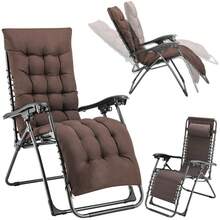 Bakaji Sedia Poltrona Giardino Con Cuscino Gravita Zero Pieghevole Acciaio Oxford Relax Salvaspazio Tubolari Acciaio Reclinabile Tessuto in Oxford, Mare Spiaggia Piscina Arredo Esterno