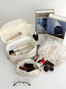 حقيبة مكياج بيج، نمط ملون مجزأ، حقيبة تخزين للسفر، تخزين منزلي، حقيبة تخزين متعددة الوظائف سعة كبيرة، حقيبة مكياج للبنات، حقيبة تخزين مستحضرات التجميل، حقيبة مكياج جميلة للعناية بالبشرة، حقيبة مكياج، صندوق مكياج، حقيبة تخزين المجوهرات، حقيبة فرش، حقيبة فوط صحية، حقيبة سماعات الرأس، محفظة، حقيبة نظارات، هدية عيد الميلاد، هدية عيد الأم، موسم العودة إلى المدرسة، حقيبة طالب، حقيبة ضروريات السفر للمدرسة والعطلات، حقيبة سفر للنساء'