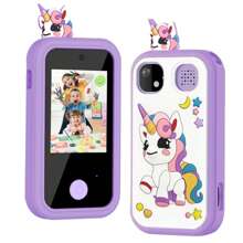 儿童智能手机，独角兽女孩礼物玩具，3-12岁手机触摸屏学习玩具，适合3 4 5 6 7 8 9 10 11 12岁女孩男孩的节日生日礼物 - 彩色 - 查看 11