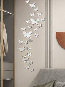 36 Stücke Schmetterling Wandaufkleber für Wanddekoration - Schlafzimmer, Wohnzimmer, Badezimmer, Dorm, Tür - 3D Acryl Spiegel Dekoration: Heim/Raum/Ästhetik/Herbst/Weihnachten/Hochzeit/Büro Dekoration
