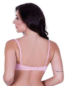 Sutiã básico Bojo de renda - Rosa Bebê - Visão 4