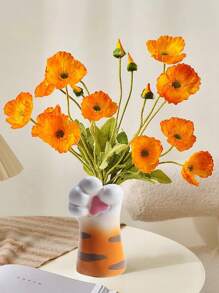 1 pièce Vase en résine avec patte de chat 7 cm x 14 cm, convient pour la décoration intérieure, le jardin extérieur, le balcon, le salon, la salle à manger, l'affichage, applicable pour la vitrine du centre commercial, la décoration de la table à manger, la maison, le rebord de fenêtre, le restaurant rapide, fournisseur de au détail