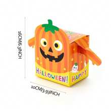 10 件万圣节手臂形饼干盒，南瓜和鬼魂主题食品纸盒，糖果袋，独特的手臂形设计，方便携带，展现万圣节氛围，适用于饼干、糖果、零食包装，手工制作 DIY，派对分享的创意包装，节日礼物