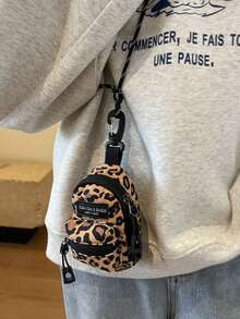 Mini Pouch, Small Canvas Coin Purse Wallet, Travel Tactical Bag For AirPods, Earphones, Galaxy Buds, Coins, Keys, Paper Money, Zebra, Leopard, Cow, Cherry, Daisy Print - Multicolor - View 9