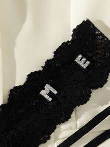 3pcs Set, Customizable Crystal Letter Round Nipple Pasties And Sexy Ladies Panties, Sexy Women's Lingerie And Nipple Pasties, Best Women's Underwear. Best Gift For Friends, Wife, Girlfriend, Valentine's Day Gift, Birthday Gift.