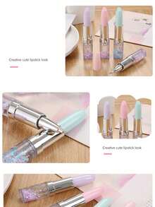 1pc/4pcs/8pcs/12pcs Creative Stationery Set, Including Neutral Pens, Cute Pens, Fresh Liquid Pens, Random Color - Multicolor - View 4
