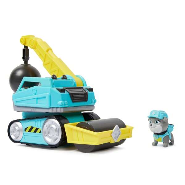 Spin Master Set de juego de vehículos de construcción de Rubble y su equipo de PAW Patrol - 5+ camiones de construcción con figuras de perros a juego (Juguete para niños de 3+ años, peligro de asfixia para menores de 3)