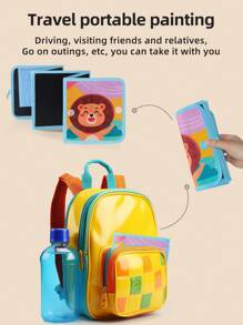 8-Sided Foldable Chalkboard Book, Reusable Drawing Pad, Portable Double-Sided Writing Board, Educational Toy For Children 3-8 Years Old, Boys & Girls Gift, Includes 12 Colored Chalks, Convenient Folding Design For Easy Storage, Preschool Learning Essential, Christmas & Halloween Gift