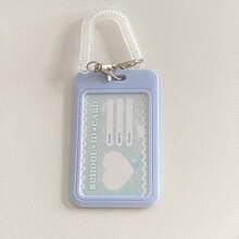 Milk Blue Card Sleeve Slide-Cover Keychain Card Holder, Meal Card DIY Cute Card Sleeve,For School Supplies,Back To School - Multicolor - View 10