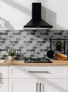 1 件 3D 瓷砖风格简约优雅厨房贴纸客厅装饰房间装饰家居装饰壁纸墙纸