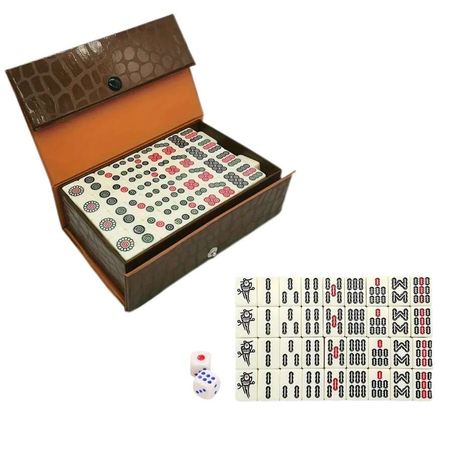Bộ trò chơi mạt chược 1/2, Bộ trò chơi mạt chược Trung Quốc mini truyền thống với 144 quân, Đi kèm hộp da sang trọng, Trò chơi cờ bàn cổ điển, Mạt chược du lịch, Trò chơi tương tác, Trò chơi tiệc tùng, Trò chơi ngày lễ, Trò chơi du lịch, Đồ dùng tiệc sinh nhật, Quà tặng sinh nhật, Trò chơi giải trí trên bàn cổ điển, Bộ du lịch mini di động, Lý tưởng cho cắm trại và tụ tập ngoài trời - Nhiều màu - Xem 1