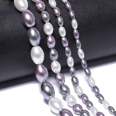 3x6mm 4x6mm 6x8mm 8x11mm Fashion Rice Oval Shape Glass Beads Faux Pearl Loose Spacer Beads For Elegant Women Earring Necklace Jewelry Making Accessories 1strand