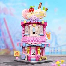 1pc MINISO Sweet Layered House Building Blocks, Delicate Multi-Layer Structure Design, Exquisite Components Recreate Dessert House Scene, Suitable For Personal Collection Or Gift