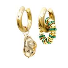 金线玻璃珍珠波西米亚海滩波西米亚颈链耳环女士女孩夏季时尚珠宝链式水晶钻石密镶空间吊坠金串珠吊坠耳环