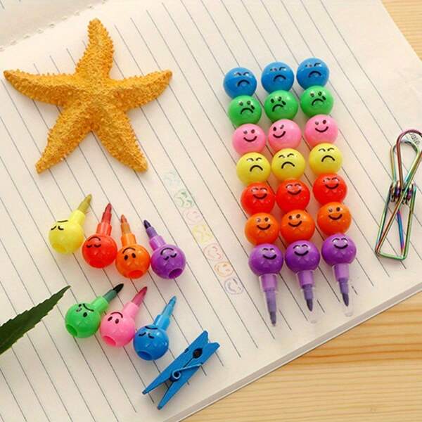 12 Stück 7-Farben Wachsmalstifte, bunte Zeichenmaterialien, Lehrergeschenke, Klassenzimmer Spiele, Party Gastgeschenke, Geburtstagsgeschenke, Preise und Belohnungen, Party Gastgeschenke, Geschenke, Partytüten Füllungen, Einschulung, Weihnachten, Halloween