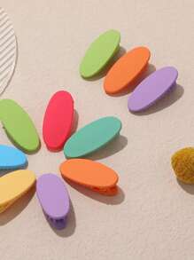 30个随机马卡龙色方形塑料发夹，小号刘海和侧发夹，可爱简约日常佩戴，爪夹，发夹，发夹，发夹，发夹 - 彩色 - 查看 3