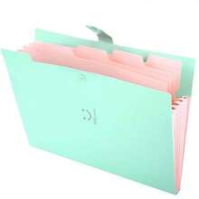 Colorful Accordion A4 File Folder, Expandable Document Organizer, 5 Compartments - 2147 preto - Xem 3