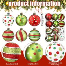12 Pcs Christmas Ball Ornaments Glittering Plastic Hanging Decorations Elf Balls Swirl Candy Cane Peppermint Red And Green Christmas Tree Pendants For Xmas Tree Decoration