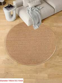 1pc Round Rug Faux Sisal Round Area Rug, Comfortable For Bedroom, Living Room, Study, Entryway, Dining Room, Laundry Room, Room Decor As Floor Mat, Non-Slip Absorbent Floor Mat Bedroom Rug, Washable & Non-Slip, Rugs For Living Room - Indoor All-Season Home Decor, Circle Bedroom Rugs, Easy To Clean, Bedside Rug, Living Room Carpet, House Decor | Bedroom Decor - Brown - View 12