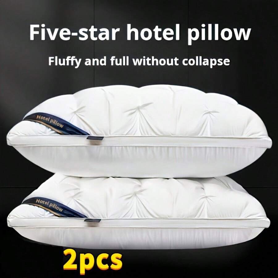 2PCS Luxury Neck Support Pillow - Five-Star Hotel Quality Pillow, High-Density Non-Collapse Core, 74x48cm, For All Seasons