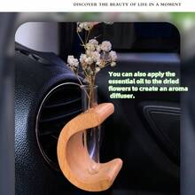 One Set, , Solid Wood C-Shaped Car-Mounted Flower Vase, A Car Console Air Outlet Flower Vase, A Hydroponic Flower Pot, Artistic Car Accessories, Car Flower Vase, Small Flower Vase, Daily Good Mood, Scented Flower Vase, Car Essential Items, A Gift For Dad, A Gift For Mom, A Gift For A Friend, A Gift For A Girlfriend, A Gift For A Boyfriend, A Souvenir, A Gift, Birthday Gift, - Multicolor - View 8