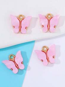 10pcs/Pack Random Color Acrylic Butterfly Pendant Charms, DIY Craft Supplies For Earrings, Necklaces, Keychains, Bracelets