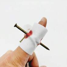 14 件假血指甲穿过手指恶作剧魔术绷带，适用于派对恶作剧、万圣节恶作剧玩具 - 彩色 - 查看 6