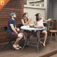 10 Pack Black Plastic Folding Chair, Indoor Outdoor Stackable Seat - 黑色 - 查看 7