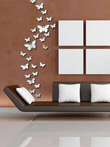 36 Stücke Schmetterling Wandaufkleber für Wanddekoration - Schlafzimmer, Wohnzimmer, Badezimmer, Dorm, Tür - 3D Acryl Spiegel Dekoration: Heim/Raum/Ästhetik/Herbst/Weihnachten/Hochzeit/Büro Dekoration