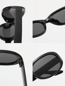 1pc Oval Shaped Fashionable Fashion Glasses, Casual Outdoor Street Style, Beach Party, Business, Couples Matching - Multicolor - View 4