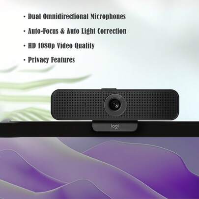 Logitech C925E 1080P HD Beauty Camera For Live Streaming And Online Classes With Built-In Microphone, Driver-Free, Plug-And-Play, Computer USB Camera