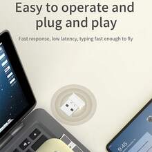 ATTACK SHARK Ajazz AF84 无线打字机键盘，蓝牙/2.4G 双模连接，可爱复古美学设计，带集成支架，适用于平板电脑、手机、PC 和 Windows/Android 系统，圣诞礼物/新年礼物/节日礼物/圣诞版/送给家人的礼物 - 彩色 - 查看 4