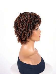 Curly Wig Afro Wigs For Women Short Curly Wigs For  Women Kinky Curly Wig With Bangs Natural Hair Wigs For Women - 銅色 - 查看 4