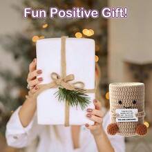 1pc Unique Crochet Potato - Inspirational Desktop Organizer With Smiling Face, Cute Yarn Craftsmanship Storage, Creating A Positive Atmosphere, Handmade Office Desk Accessories - Multicolor - View 3