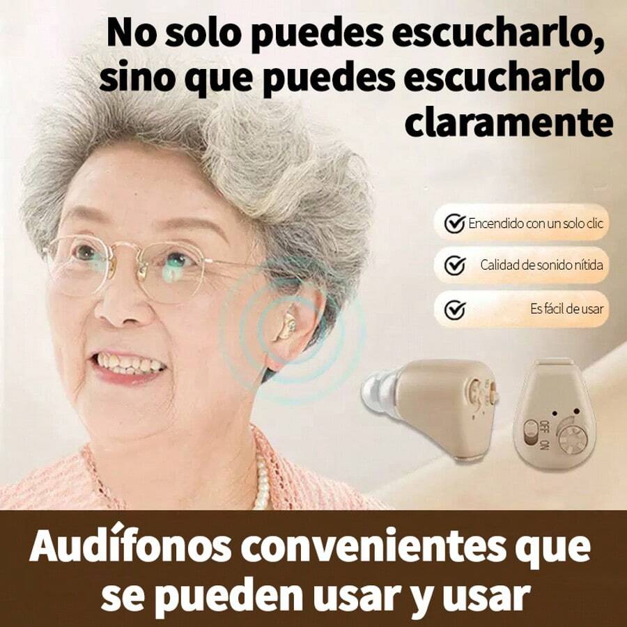 Audífono amplificador de sonido recargable mejorado K-88 Audífono práctico para personas mayores - Caqui - Ver 1