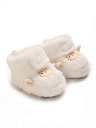 0-1 Year Old Infant Winter Boots, Cute Cartoon Design, Warm, Soft And Comfortable Infant Booties